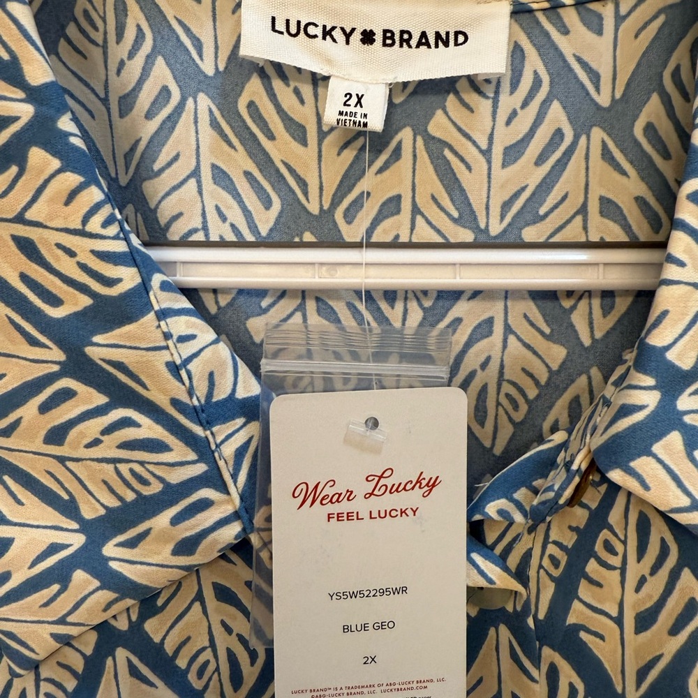 Lucky Brand Women’s Blue Geo Shirt